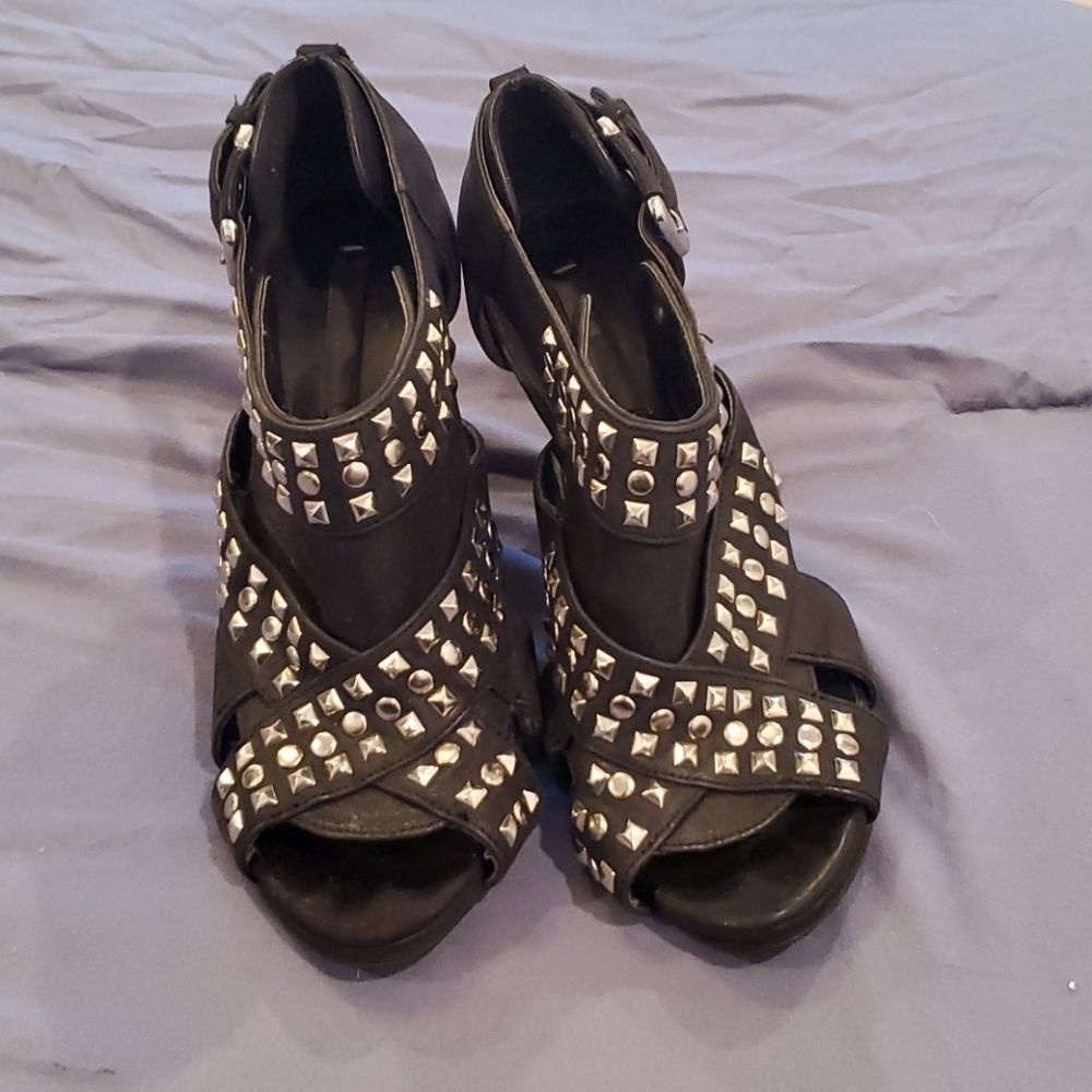 Zara studded chunky heels size 38
